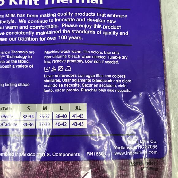 Indera Thermal Leggings Pant Small Ribbed Knit Silvadur Base Layers Wicking Soft - Picture 9 of 9